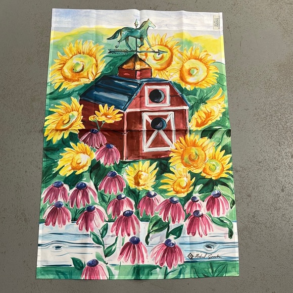 Toland Floral Barn Weathervane Horse Birdhouse Outdoor Flag - Picture 1 of 5